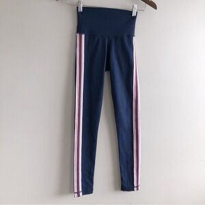 TNA Aritzia Atmosphere High Waist Stretchy Racing Stripe Leggings Blue